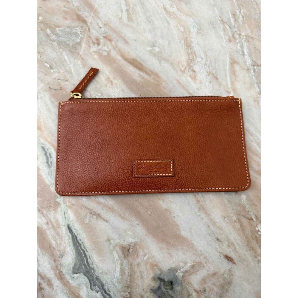 Women's Dooney & Bourke Pebble Grain Zip Clutch ID Wallet Camel Brown